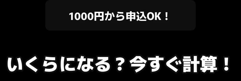 1000円から申込OK！ いくらになる？今すぐ計算！